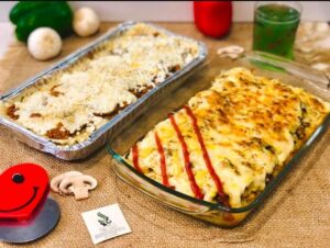 لازانیا مرغ و قارچ