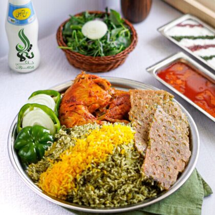 باقالی پلو با سینه مرغ